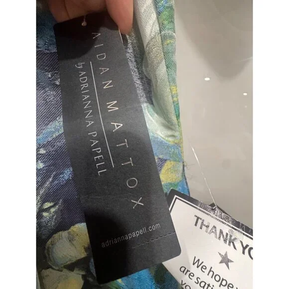 Aidan Mattox By Adrianna Papell Floral Print Off-The-Shoulder Gown Size 4 Multic - Picture 3 of 6